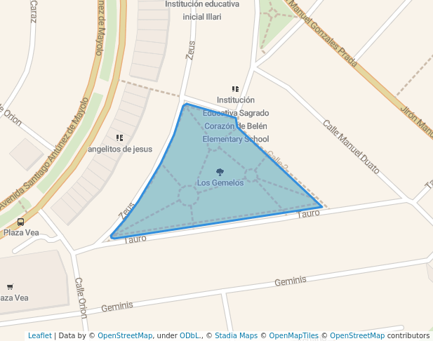 walking in Los Gemelos map in Los Olivos