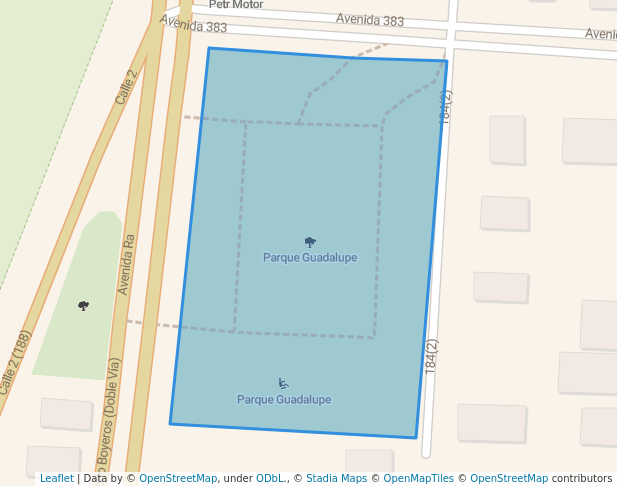 walking in Parque Guadalupe map in Havana