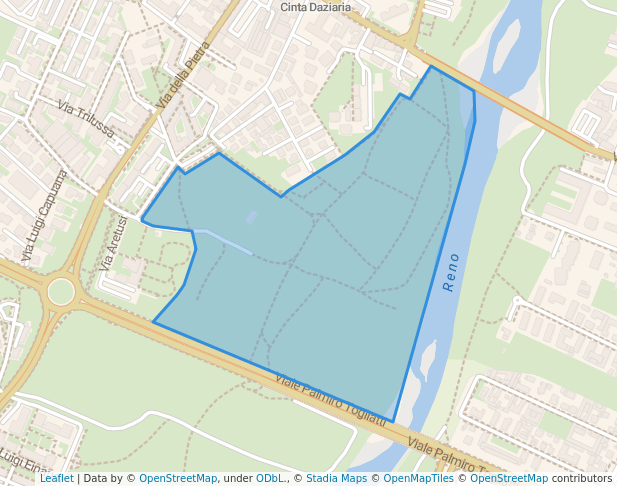 walking in Parco dei Noci map in Bologna