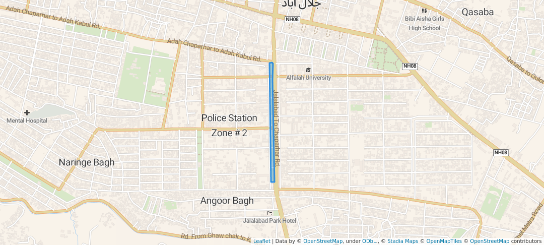 walking in Park Jawan Ha-JAA map in Jalalabad