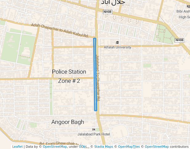 walking in Park Jawan Ha-JAA map in Jalalabad