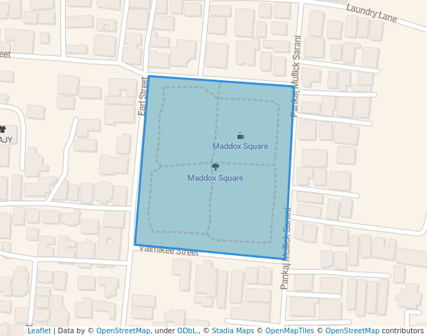 walking in Maddox Square map in Kolkata