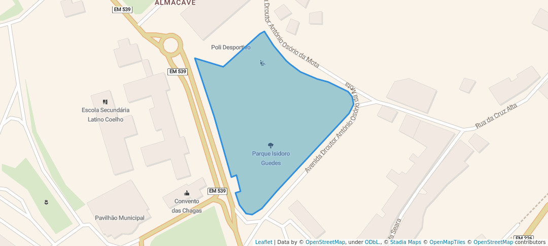 walking in Parque Isidoro Guedes map in Lamego