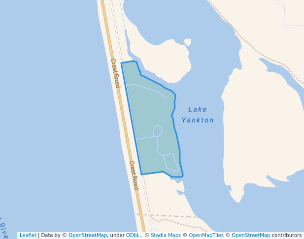 walking in Cottonwood Recreation Area map in Yankton