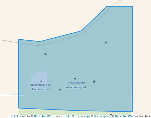 walking in Hemmingford Recreation Center map in Hemmingford