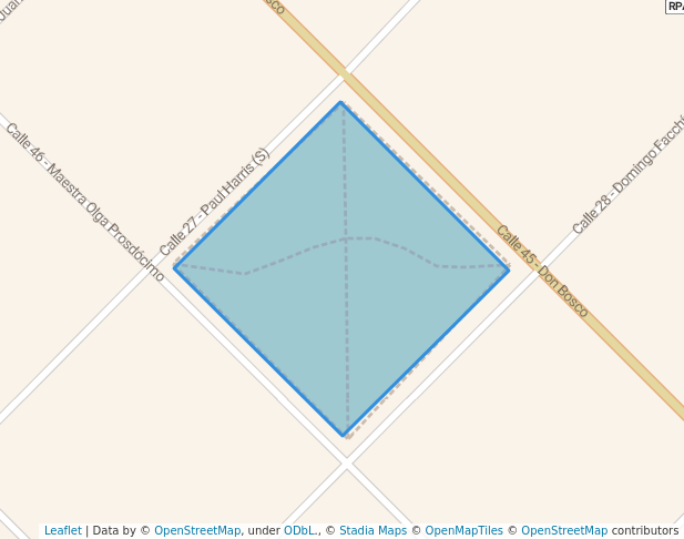 walking in Plaza del Véneto map in Colonia Caroya