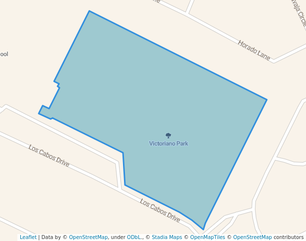 walking in Victoriano Park map in Moreno Valley