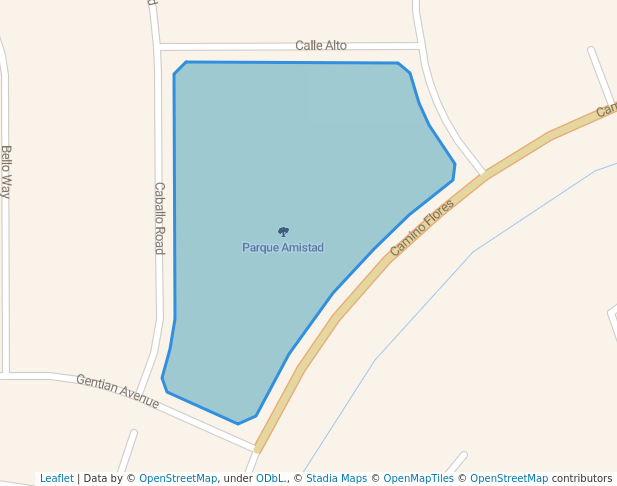 walking in Parque Amistad map in Moreno Valley