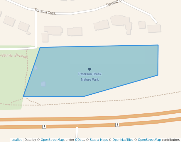 walking in Peterson Creek Nature Park map in Kamloops