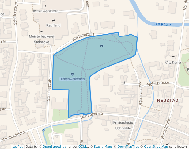 walking in Birkenwäldchen map in Salzwedel