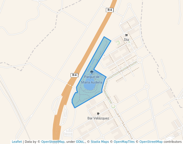 walking in Parque de María Audena map in Seseña