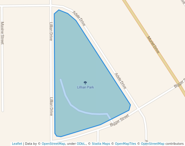 walking in Lillian Park map in Barstow