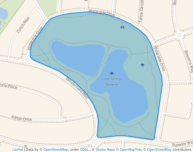 Cook Springs Reserve in Pakenham | Map and Routes