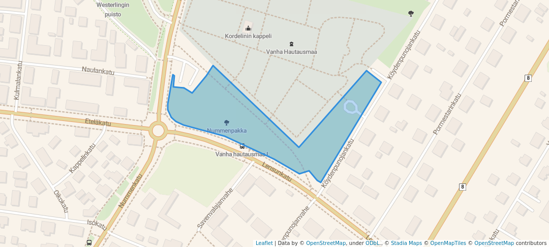 walking in Nummenpakka map in Rauma