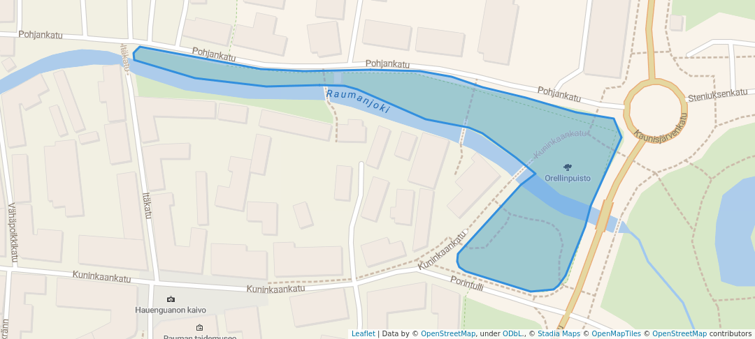 walking in Orellinpuisto map in Rauma