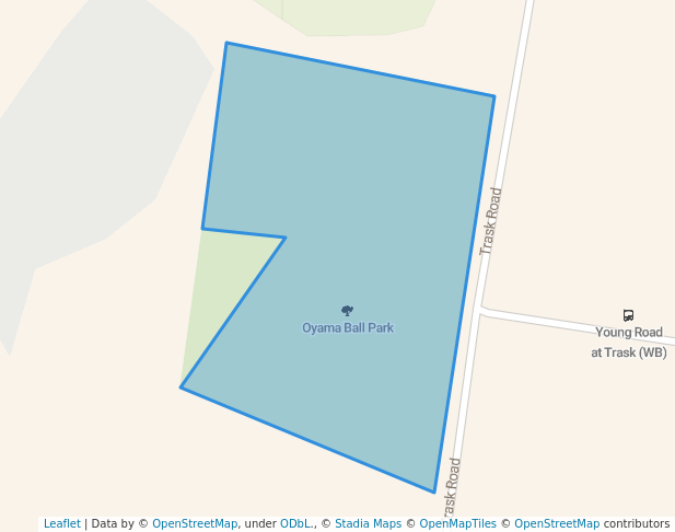 walking in Oyama Ball Park map in Lake Country