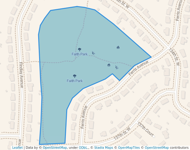 walking in Faith Park map in Apple Valley