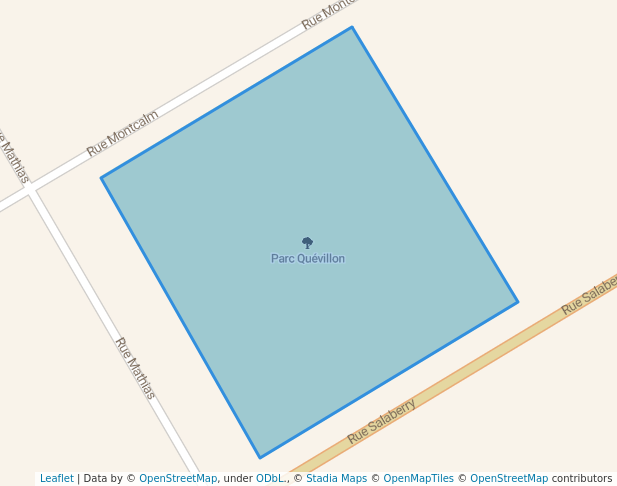 walking in Parc Quévillon map in Salaberry-de-Valleyfield