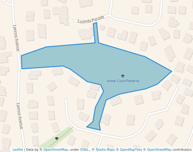 walking in Anear Court Reserve map in Lutana