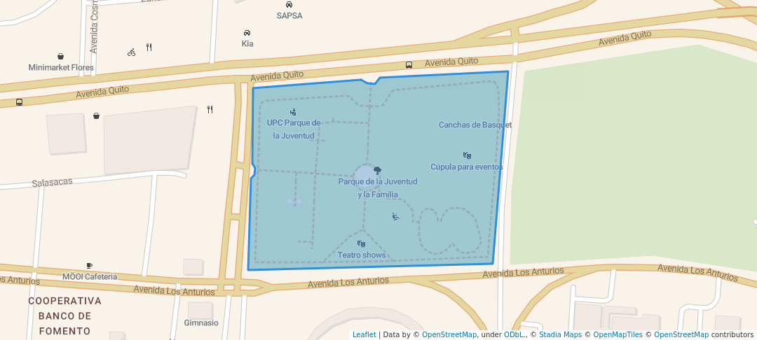 walking in Parque de la Juventud y la Familia map in Santo Domingo