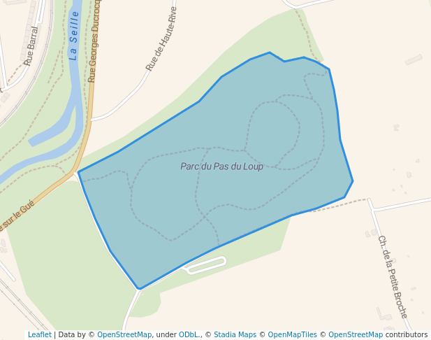 walking in Parc du Pas du Loup map in Metz