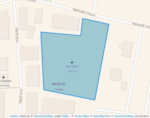 walking in Gan Ha'em map in Ashkelon