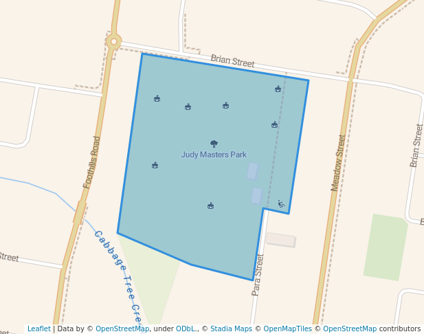 walking in Judy Masters Park map in Fairy Meadow