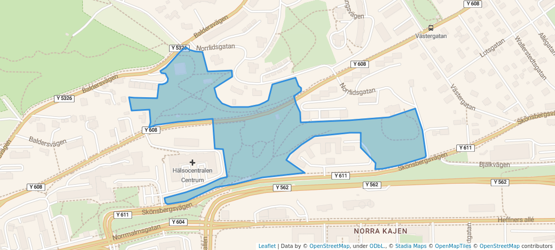 walking in Tivoliparken map in Sundsvall