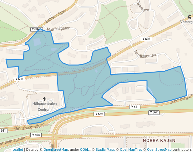 walking in Tivoliparken map in Sundsvall