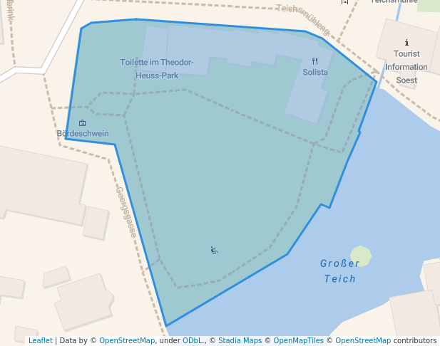 walking in Theodor-Heuss-Park map in Soest