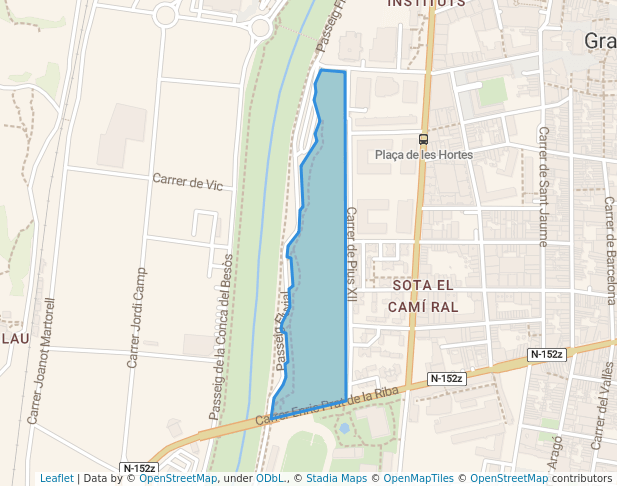 walking in Parc del Congost map in Granollers