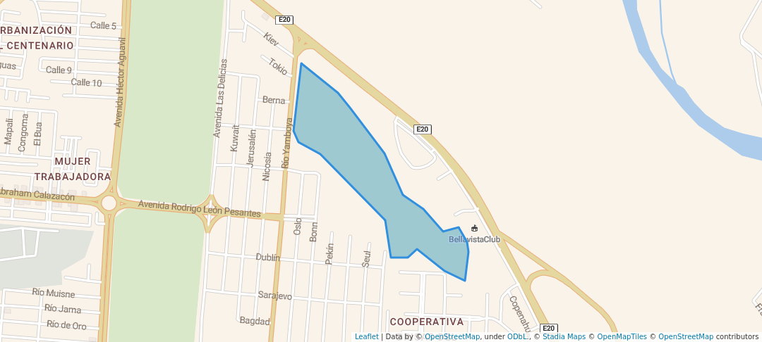 walking in Bosque Protector map in Santo Domingo