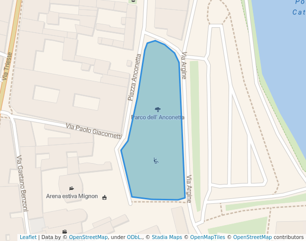 walking in Parco dell' Anconetta map in Mantova