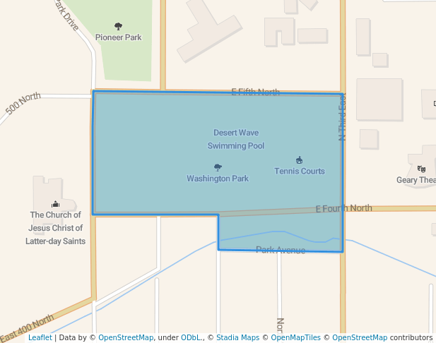 walking in Washington Park map in Price