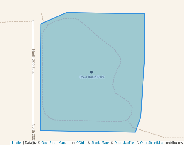 walking in Cove Basin Park map in Price