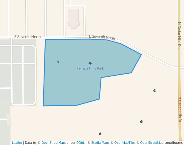 walking in Terrace Hills Park map in Price