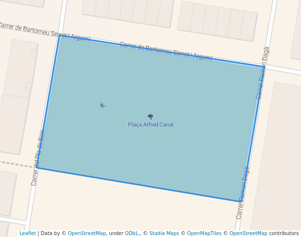 walking in Plaça Alfred Canal map in Granollers