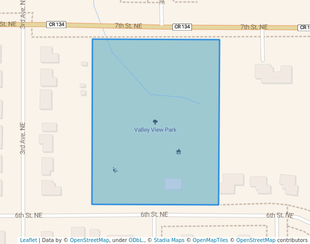 walking in Valley View Park map in Byron