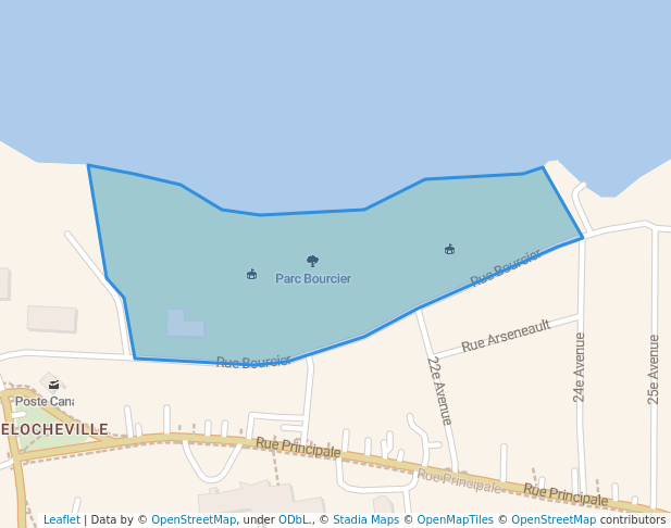 walking in Parc Bourcier map in Beauharnois