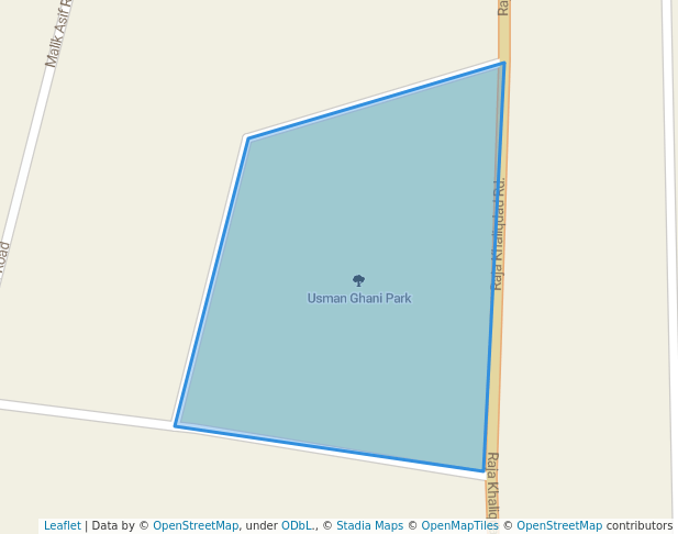 walking in Usman Ghani Park map in Rawalpindi