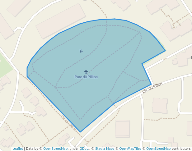 walking in Parc du Pillion map in Thonon-les-Bains