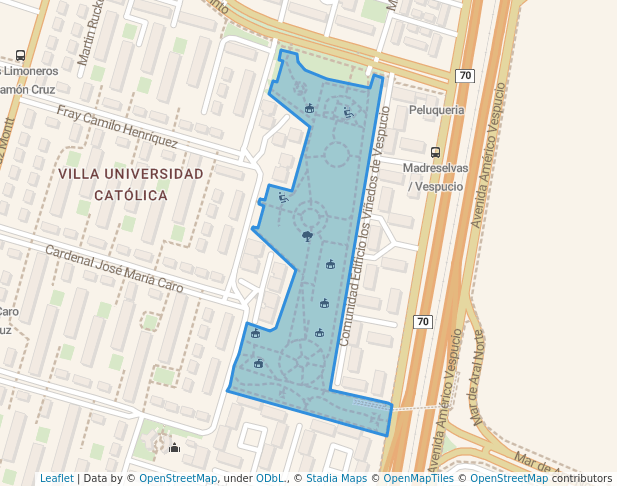 walking in Plaza Halley map in Macul