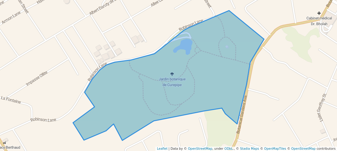 walking in Curepipe Botanic Gardens map in Curepipe