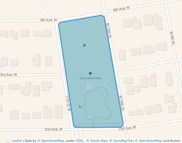 walking in Gonzales Park map in Jacksonville Beach