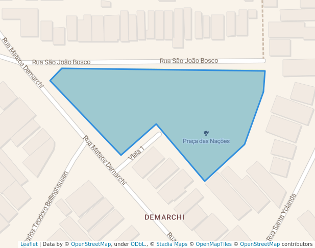 walking in Praça das Nações map in São Bernardo do Campo