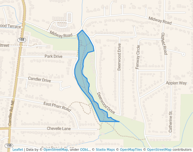 walking in Dearborn Park map in Decatur