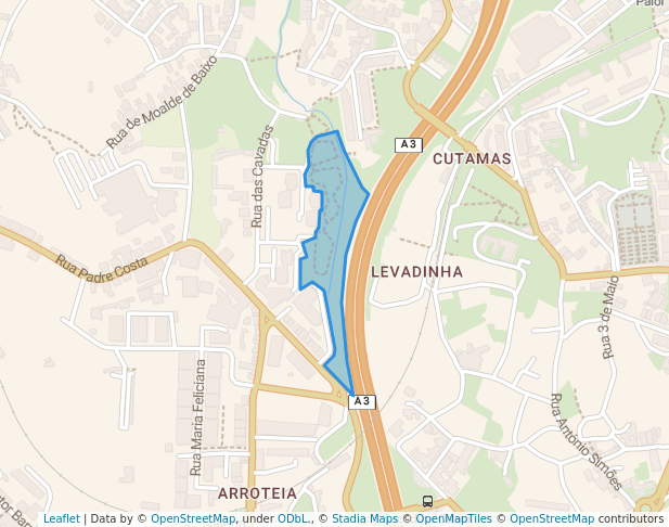 walking in Parque Urbano dos Amores map in Pedrouços