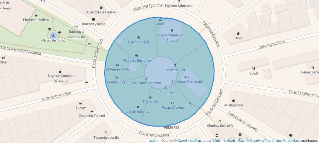 walking in Plaza del Ejecutivo map in Ciudad de México