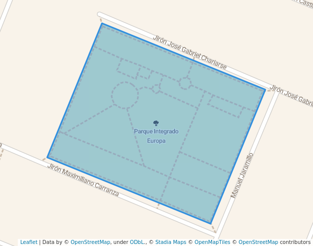 walking in Parque Integrado Europa map in San Juan de Miraflores