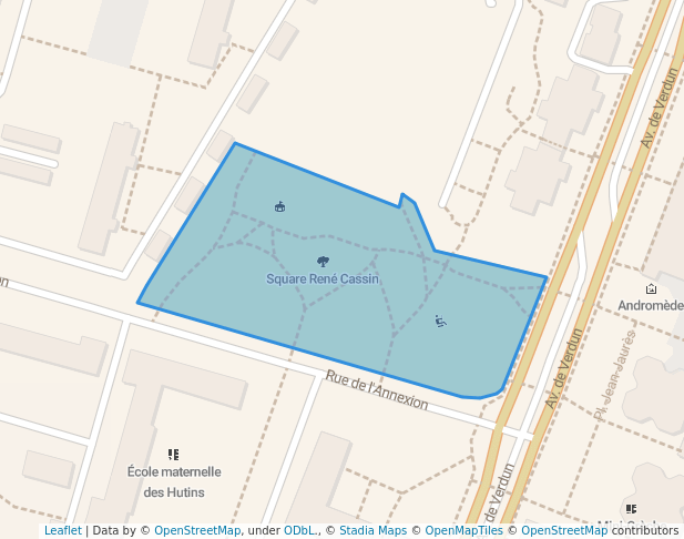 walking in Square René Cassin map in Annemasse